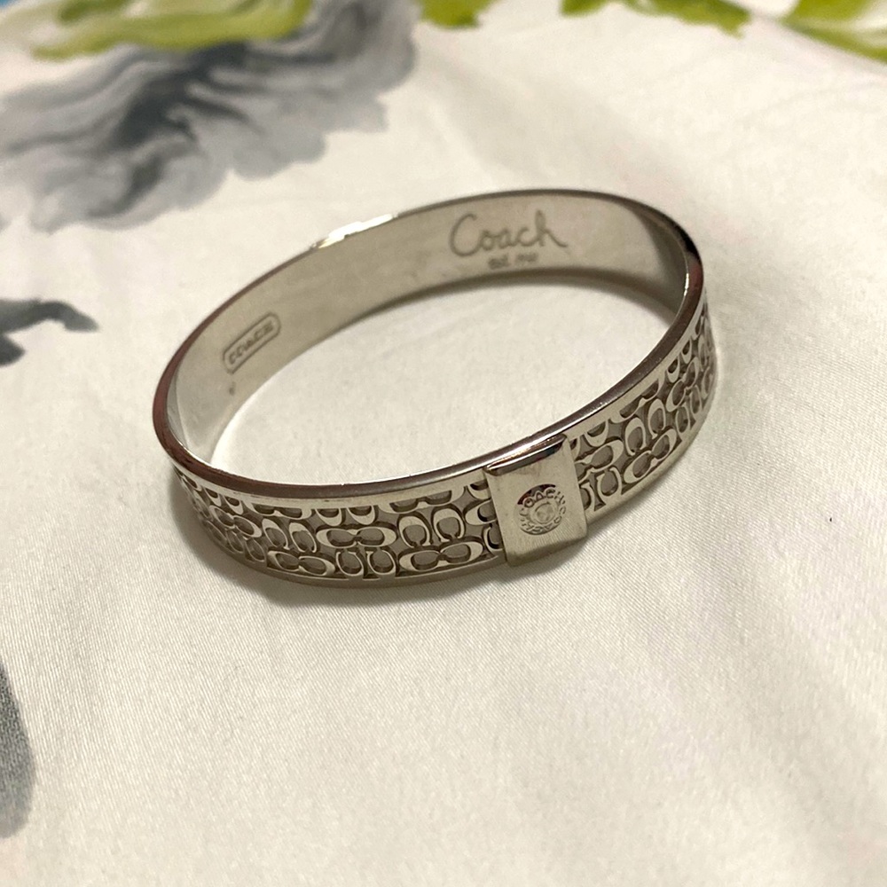Authentic Coach Silver Bangle Bracelet - image 2